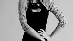 Woman monochrome fashion brunettes models nina agdal grayscale