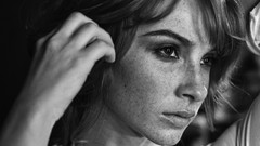 Woman monochrome freckles