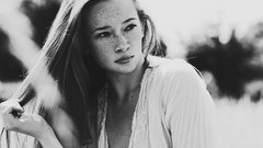 Woman monochrome freckles
