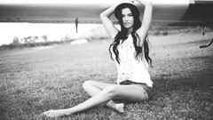 Woman monochrome HDR Photography