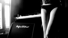 Woman monochrome legs amplifiers