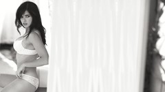 Woman monochrome lingerie brunettes adriana lima grayscale