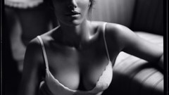 Woman monochrome lingerie cleavage panties padma lakshmi