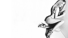 Woman monochrome lingerie greyscale