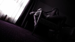 Woman monochrome lingerie greyscale huge boobs