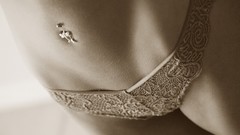 Woman monochrome lingerie piercings models panties