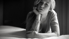 Woman monochrome lying down