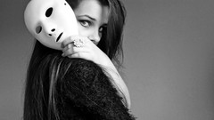 Woman monochrome masks grayscale