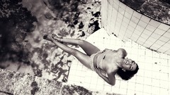 Woman monochrome models greyscale