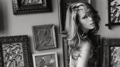 Woman monochrome petra nemcova hair in face