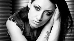 Woman monochrome photograph