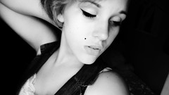 Woman monochrome short hair