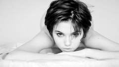 Woman monochrome short hair greyscale Ana-Maria Ilinca Aisii