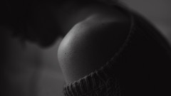 Woman monochrome shoulders grayscale sweaters