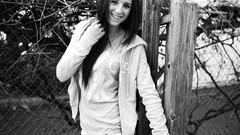 Woman monochrome smiling brunettes Taylor McCutchan
