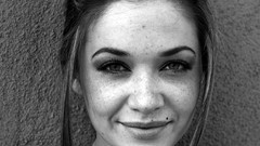 Woman monochrome smiling portraits Sierra Love