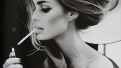 Woman monochrome smoking grayscale