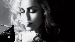 Woman monochrome smoking greyscale