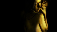 Woman monochrome strategic covering topless Met-Art magazine 