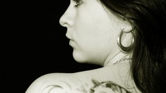 Woman monochrome tattoos