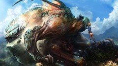 Woman Monsters Beast armor science fiction artwork fantasy art