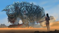 Woman Monsters sands spears nude artwork