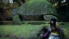 Woman moss fashion long hair bangs models turtles