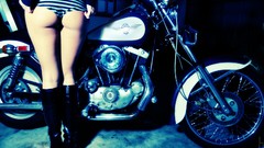 Woman Moto legs lingerie panties motorbikes girls with bikes