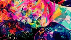 Woman multicolor artwork digital art Greta Garbo Alessandro 