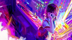 Woman multicolor cities