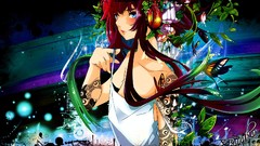 Woman multicolor Flowers redheads