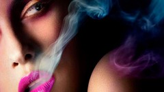 Woman multicolor smoke