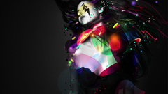 Woman multicolor spheres