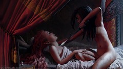 Woman murder Knives beds brunettes redheads artwork digital art