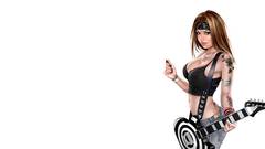 Woman Music guitars Rock