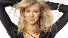 Woman Naomi Watts Actress blondes blue eyes black shirt pink 