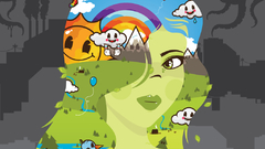 Woman nature artwork selective