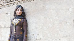 Woman navel blouse outdoors samantha indian black dress black 