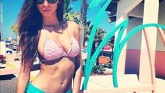 Woman navel brunettes badquality Ashley Sky