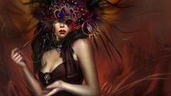 Woman Needles masks threads Venetian masks head dress