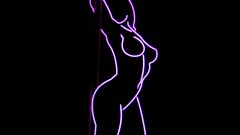Woman Neon lights digital art
