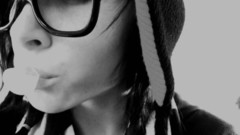 Woman nerd glasses grayscale