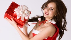 Woman new year santa claus