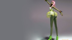 Woman nicki minaj pink hair wig models selective coloring 