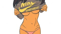 Woman Nike drawings brunettes panties artwork boobs Alexander 