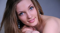 Woman Nikita faces blue eyes brunettes models