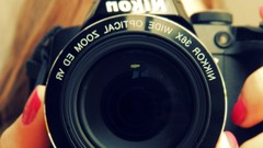 Woman Nikon lens Cameras