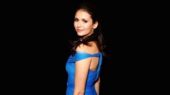 Woman Nina Dobrev Actress brunettes blue dress