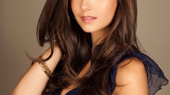 Woman Nina Dobrev brunettes blue dress