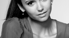 Woman Nina Dobrev brunettes grayscale